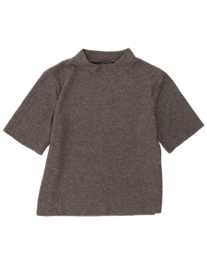 Zara Dame T-Shirt Top UK 14 Stor Grå Polyester