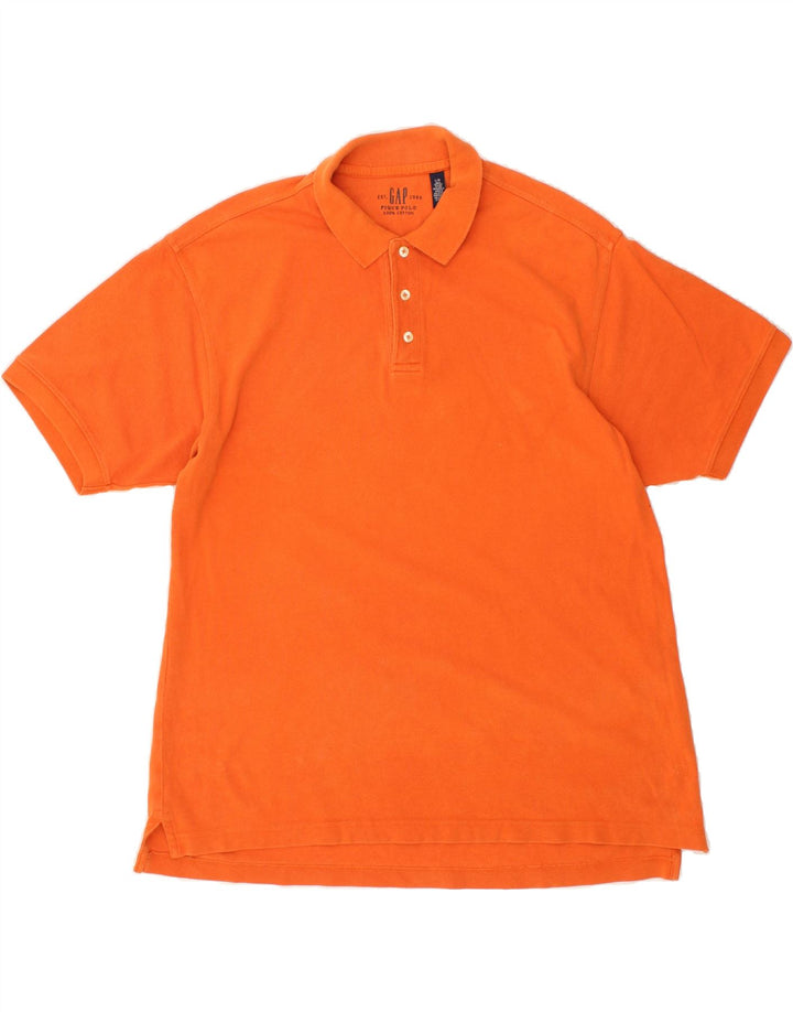 GAP Mens Polo Shirt Large Orange Cotton Vintage Gap and Second-Hand Gap from Messina Hembry 