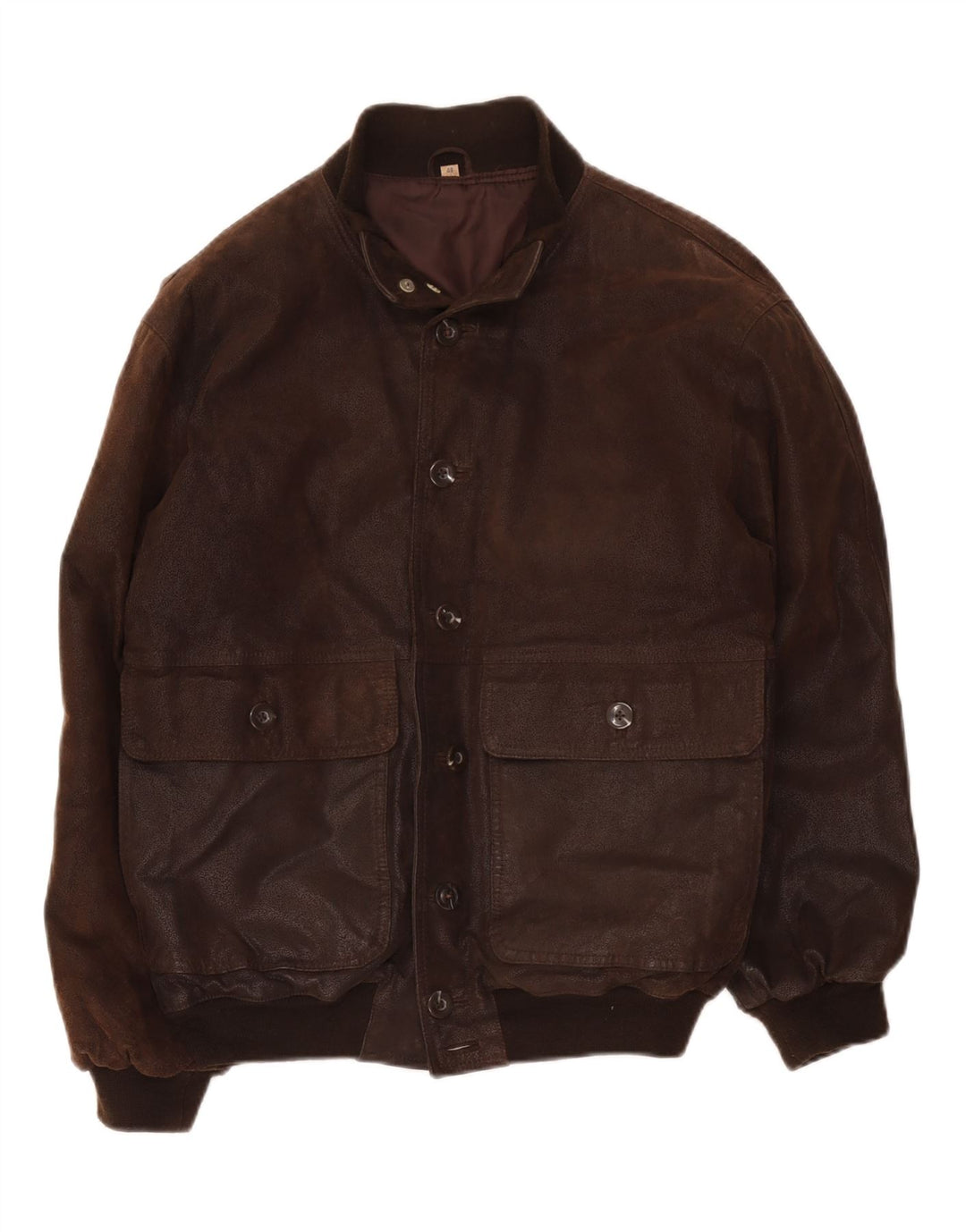 Vintage Herre Bomber Læderjakke IT 48 Medium Brun