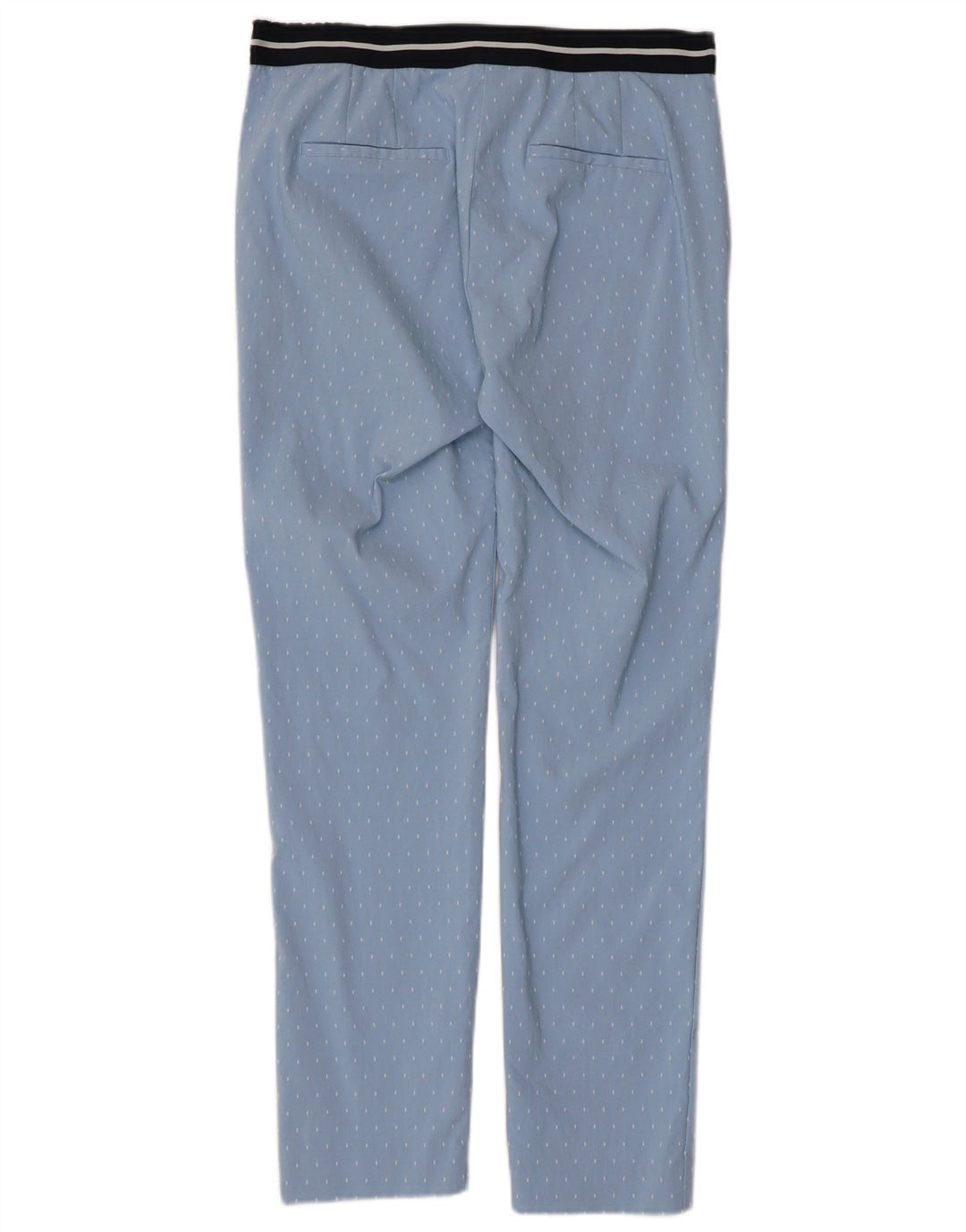 Zara Dame Slim Chino Bukser Large W32 L27 Blue Geometric