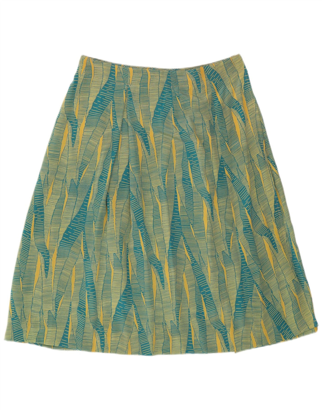 Lilla Womens Wrap Plisseret Nederdel IT 42 Medium W29 Grøn Geometrisk Silke