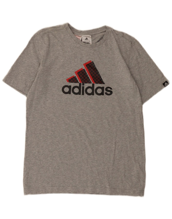Adidas drenge grafisk t-shirt top 13-14 år grå bomuld