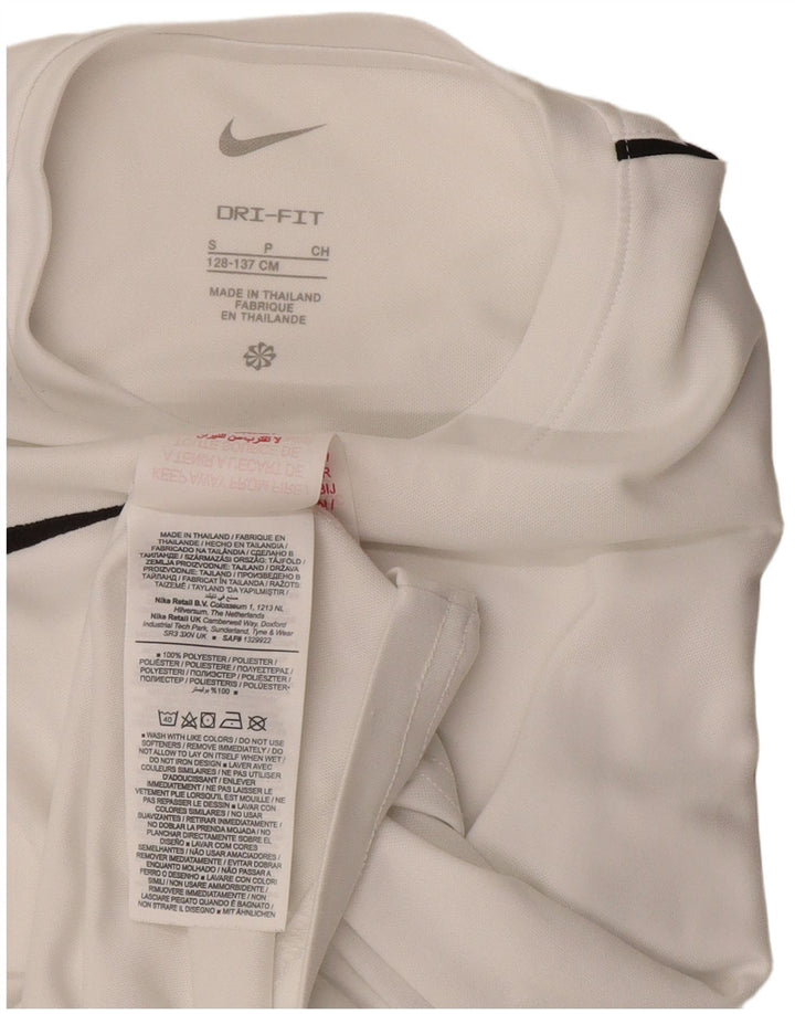NIKE Boys Dri Fit T-Shirt Top 8-9 år Lille hvid polyester