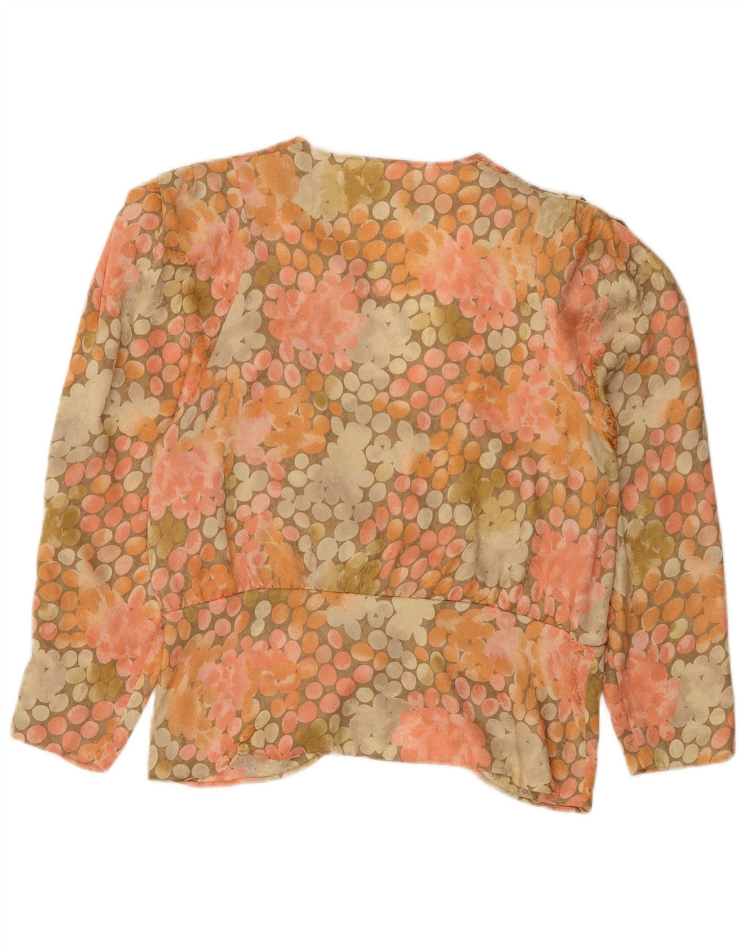 Vintage Dame Shirt Bluse UK 16 Large Multicolored Spotted
