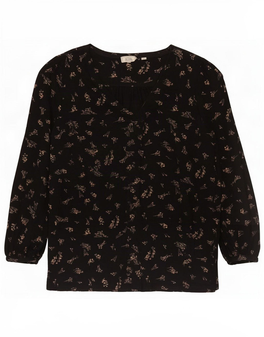 Fat Face Dame Oversized Tunika Top UK 14 Medium Black Floral Viscose