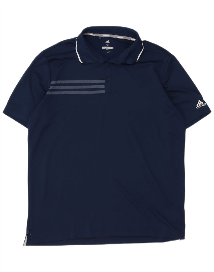 ADIDAS Poloskjorte til mænd XL Navyblå polyester
