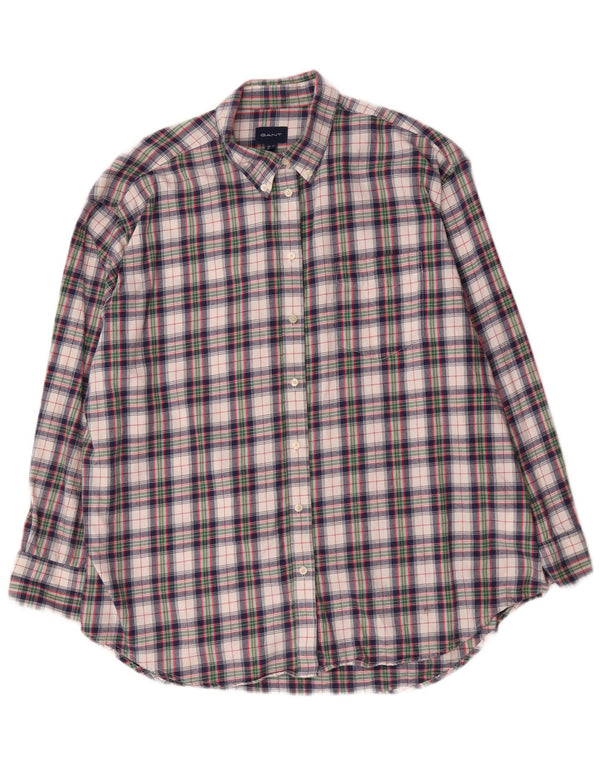 Gant Dame Oversized Flanell Shirt UK 16 Stor Flerfarvet Ternet Bomuld