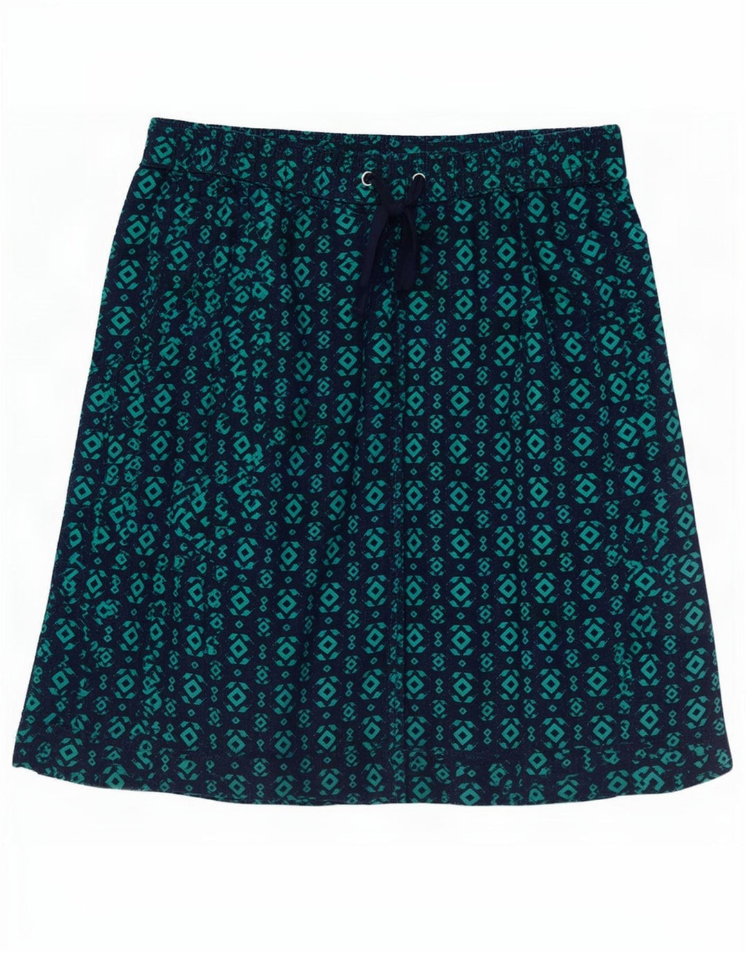 Marks & Spencer A-line nederdel til kvinder UK 12 Medium W30 Marineblå Geometrisk