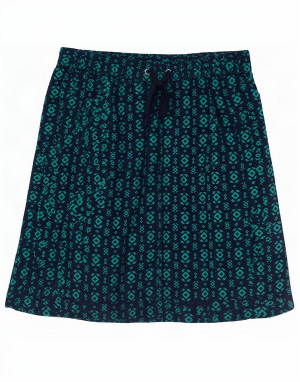 Marks & Spencer A-line nederdel til kvinder UK 12 Medium W30 Marineblå Geometrisk