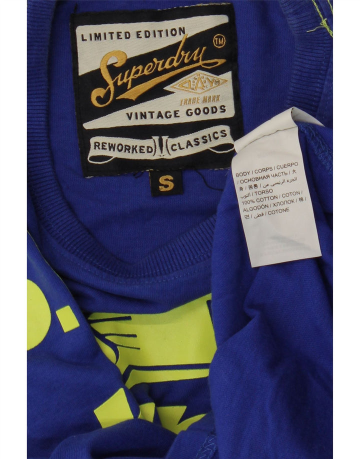 Superdry Grafisk T-shirt top til mænd, lille blå bomuld