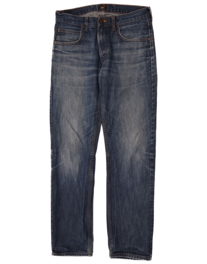 Lee Herre Blake Straight Jeans W31 L32 Blå Bomuld