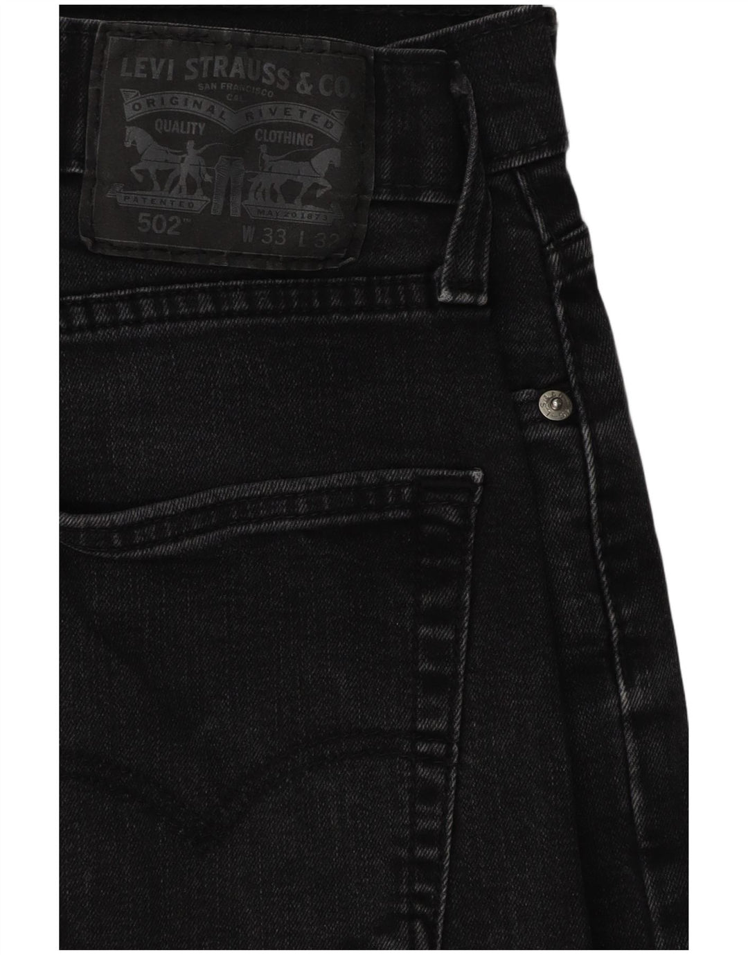 Levi's Mens 502 Regular Fit Straight Jeans W33 L32 Sort