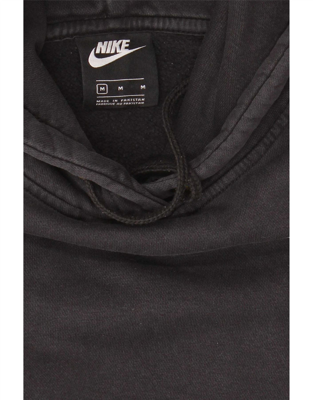 Nike Dame Oversized Hoodie Jumper UK 14 Medium Sort Bomuld