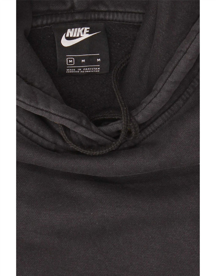 Nike Dame Oversized Hoodie Jumper UK 14 Medium Sort Bomuld