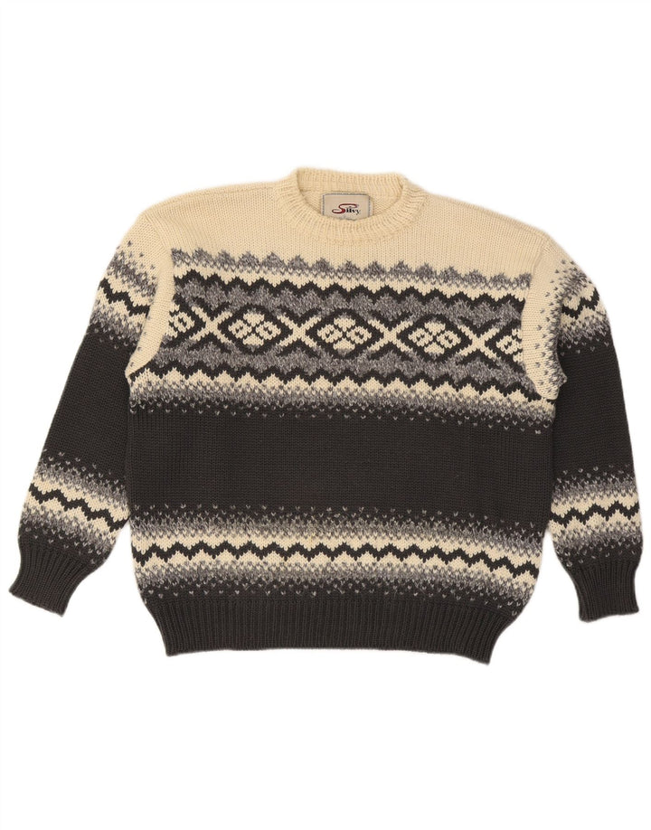 Silvy Herre Crew Neck Jumper Sweater IT 48 Medium Multicolored Fair Isle