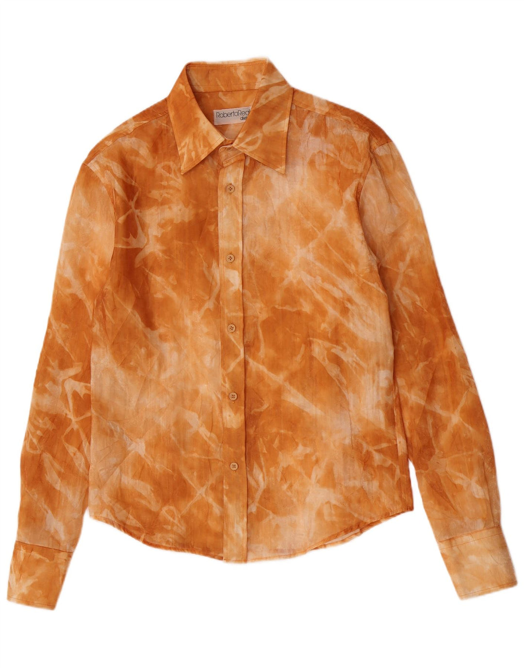 Vintage dameskjorte medium orange slipsfarve
