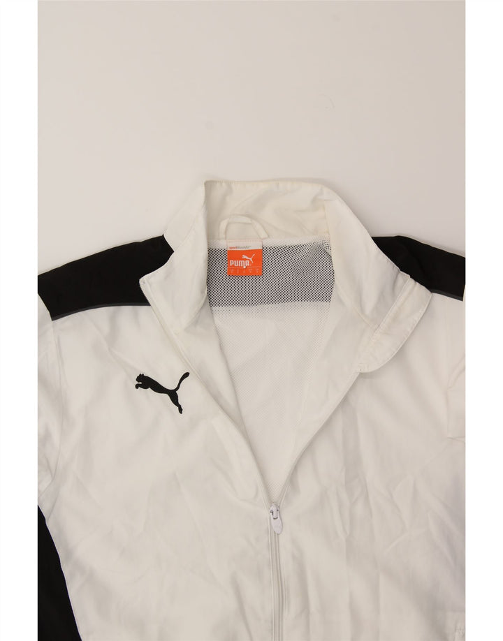 PUMA Mens Graphic Tracksuit Top Jacket Small White Colourblock Polyester Vintage Puma and Second-Hand Puma from Messina Hembry 