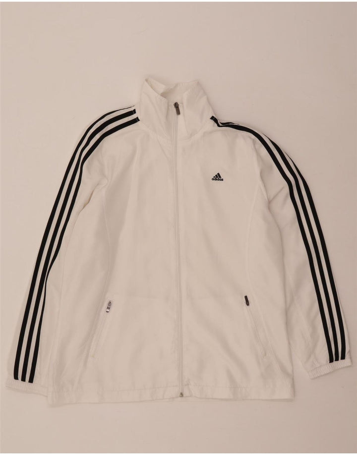 Adidas Dame Climalite Træningsdragt Topjakke UK 16 Stor Hvid Polyester