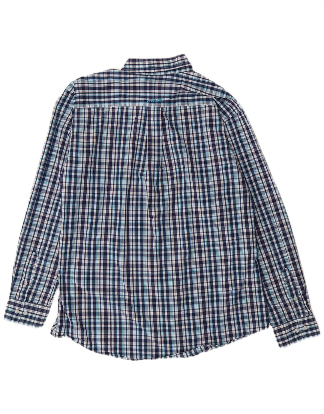 Ariat Herre Fitted Shirt XL blå ternet bomuld