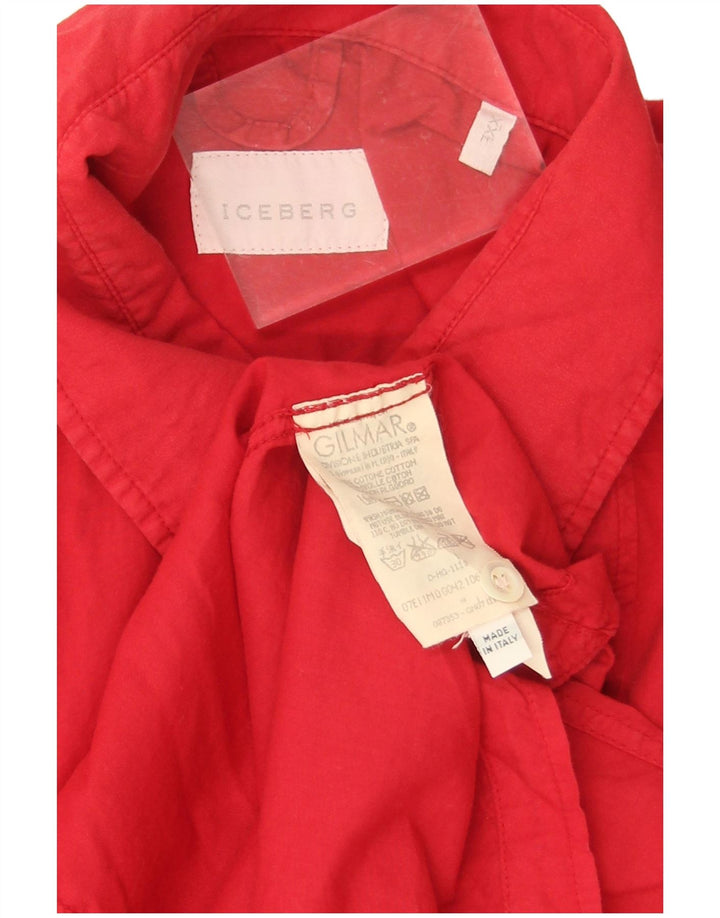 Iceberg kortærmet skjorte til kvinder UK 20 2XL rød bomuld