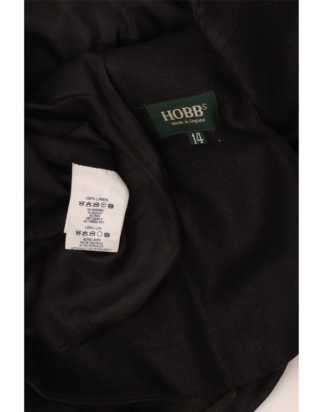 Hobbs Womens Crop 3-knaps blazerjakke UK 14 Medium Black Linen