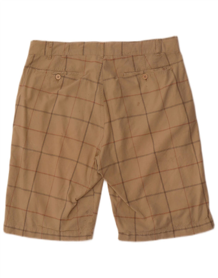 Converse Chino Shorts til mænd Medium W32 Beige ternet bomuld
