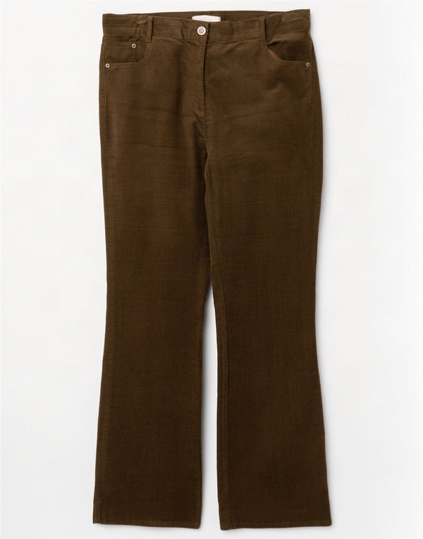 Marks & Spencer Dame Per Una Corduroy Bukser UK 14 Large W32 L30 Khaki