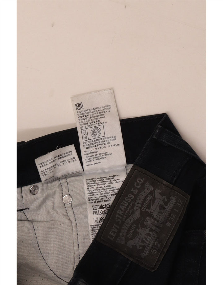 Levi's Herre 512 Slim Tapered Jeans W32 L32 Sort Bomuld