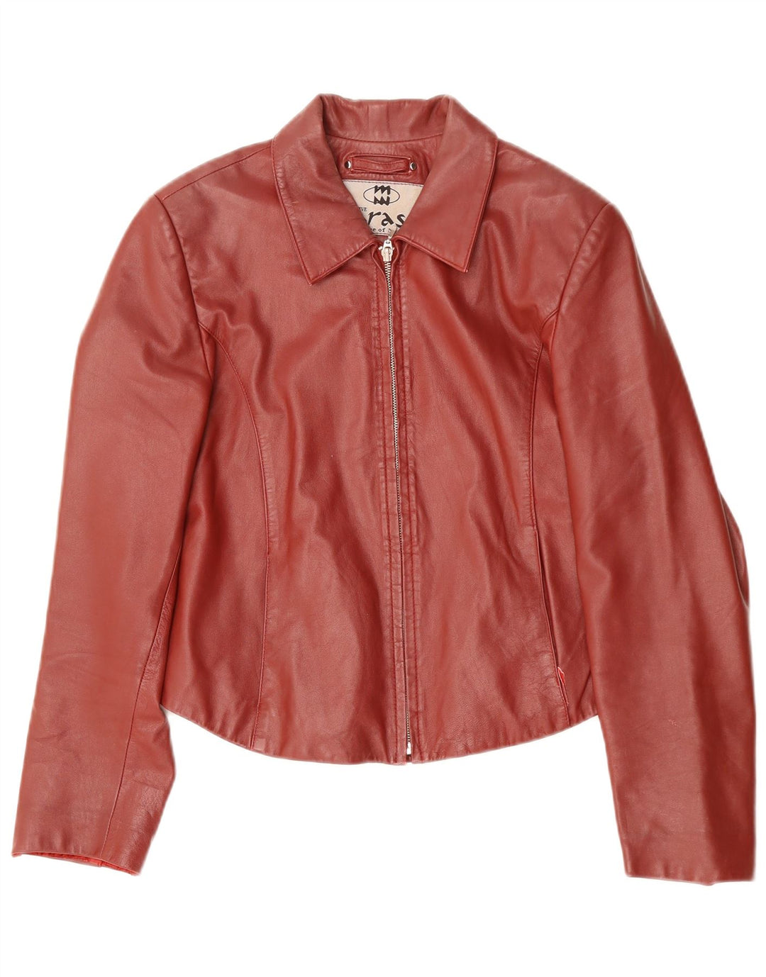 Vintage læderjakke til kvinder UK 14 Stort rødt læder