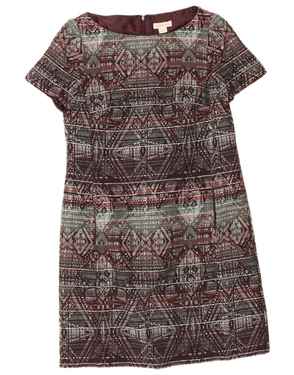 Monsoon Womens Shift Dress UK 12 Medium Flerfarvet geometrisk bomuld