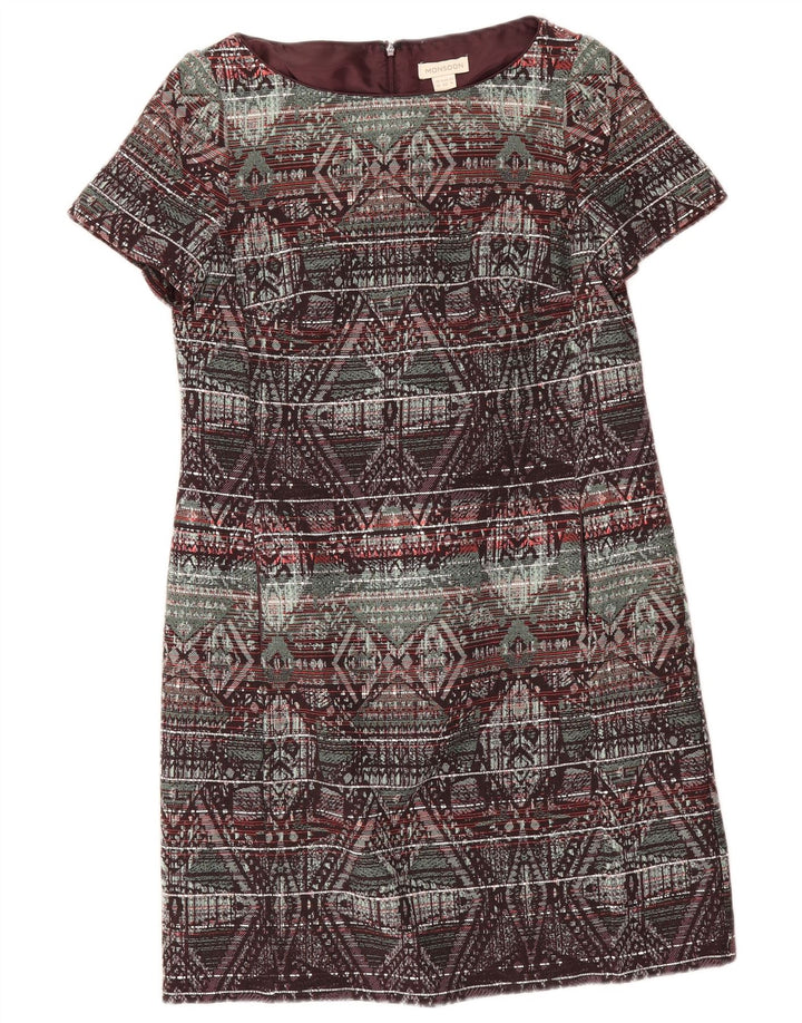 Monsoon Womens Shift Dress UK 12 Medium Flerfarvet geometrisk bomuld