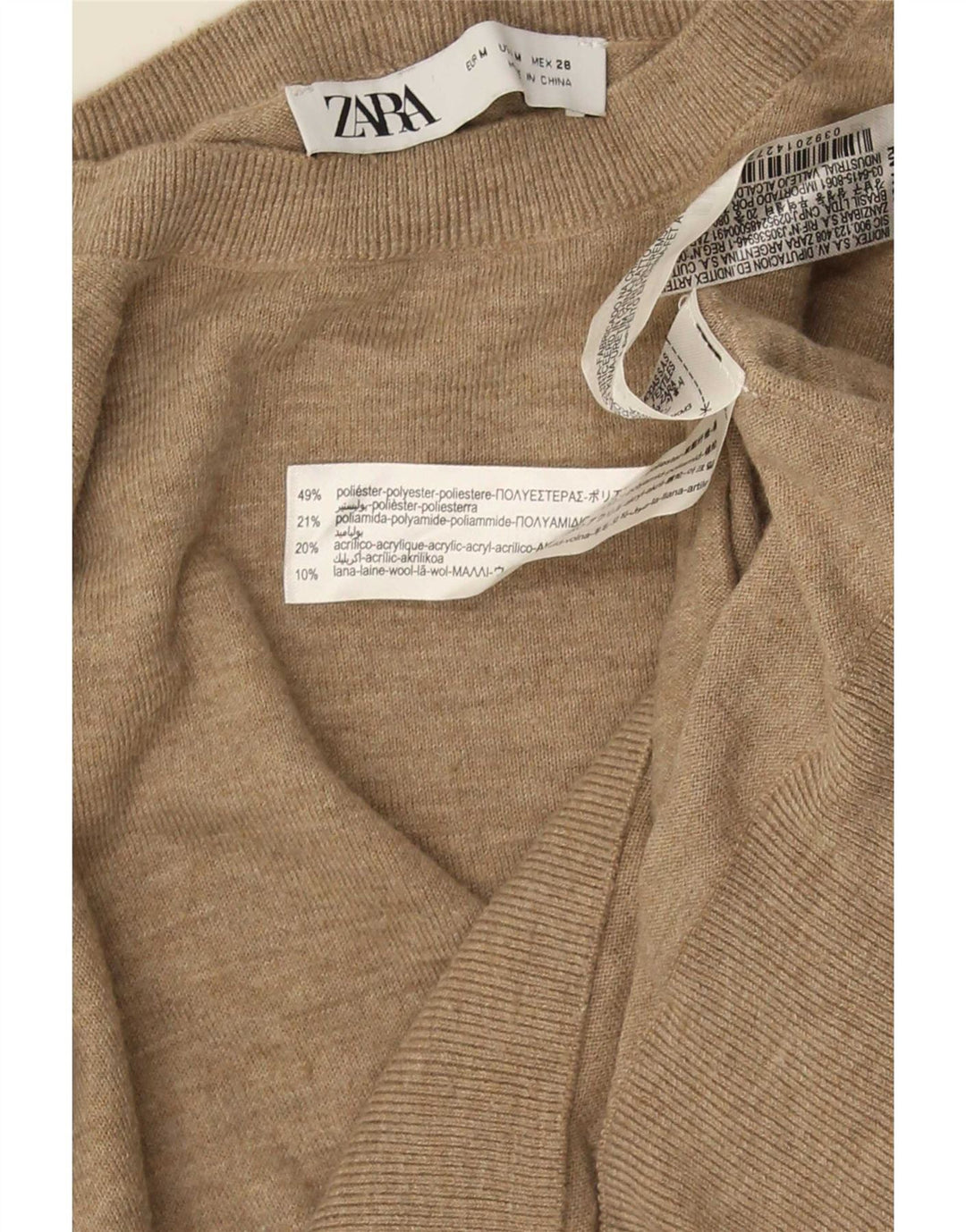 Zara Dame sweater med rund hals DK 14 Medium Beige Polyester