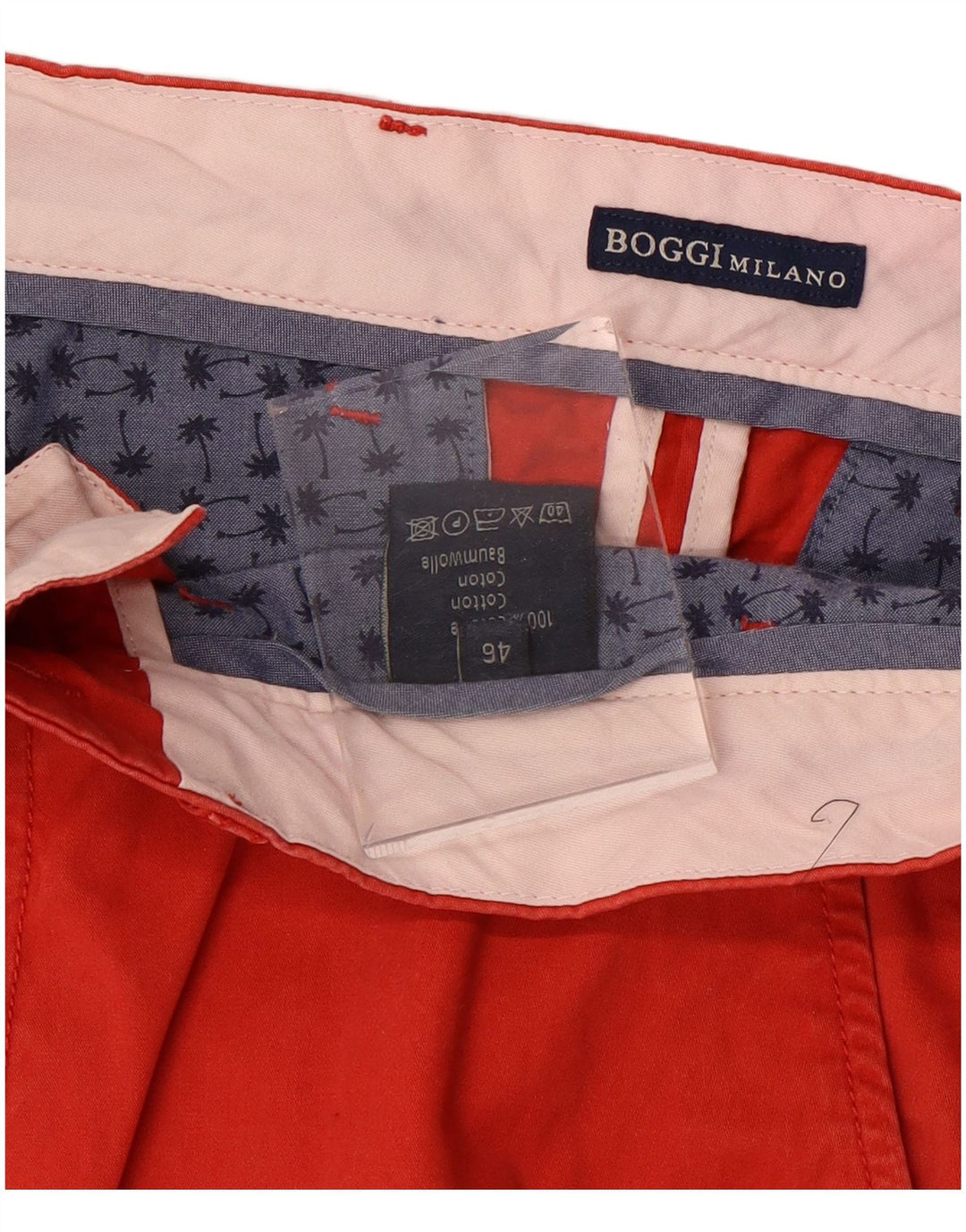 BOGGI Herre Milano Chino Shorts IT 46 Small W34 Rød Bomuld