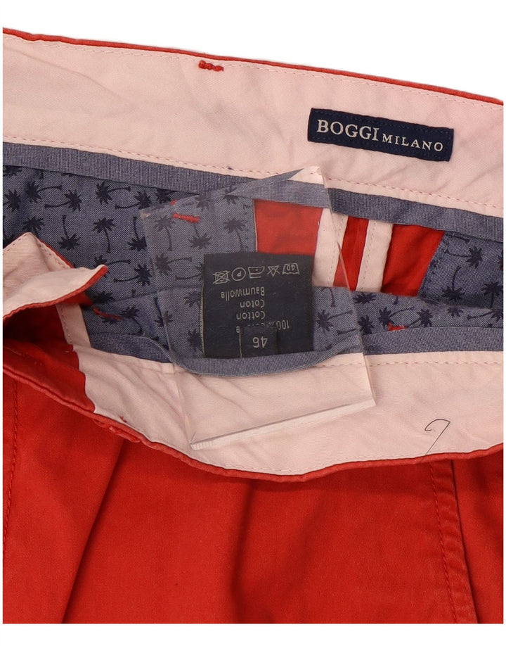 BOGGI Herre Milano Chino Shorts IT 46 Small W34 Rød Bomuld