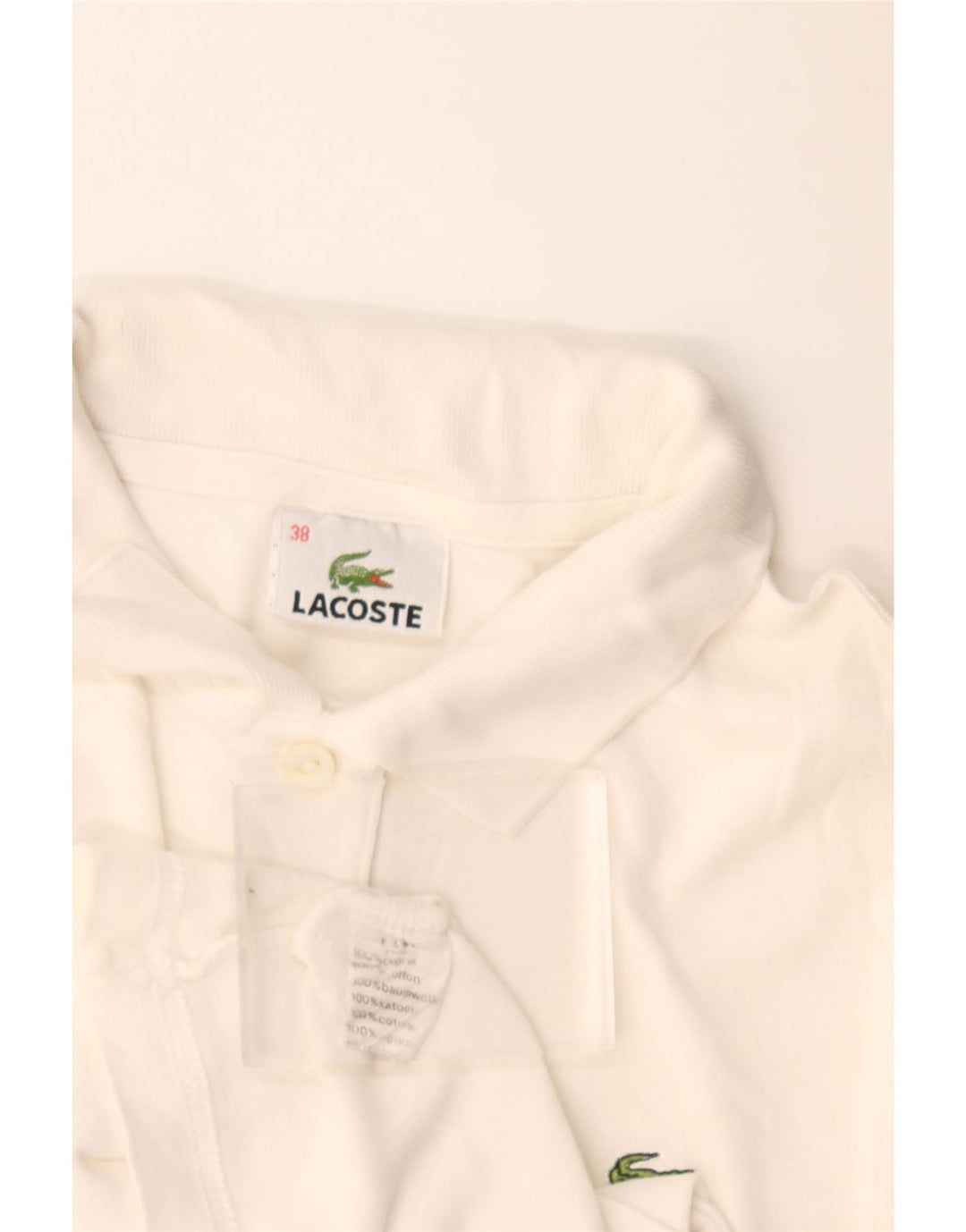 Lacoste Dame Polo Shirt Størrelse 38 Medium Off White Bomuld