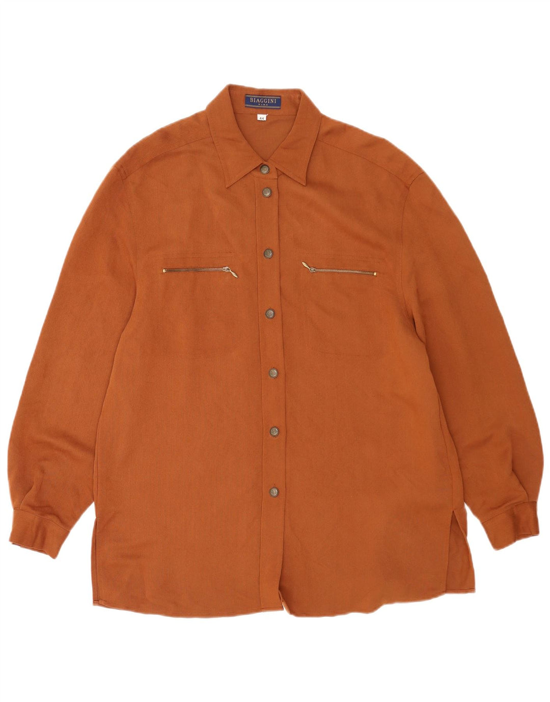 Biaggini Dame Overshirt Shirt UK 14 Medium Brown Viscose