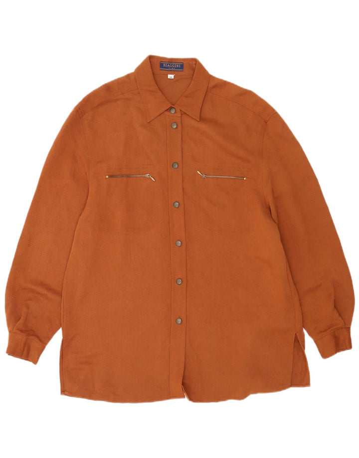 Biaggini Dame Overshirt Shirt UK 14 Medium Brown Viscose