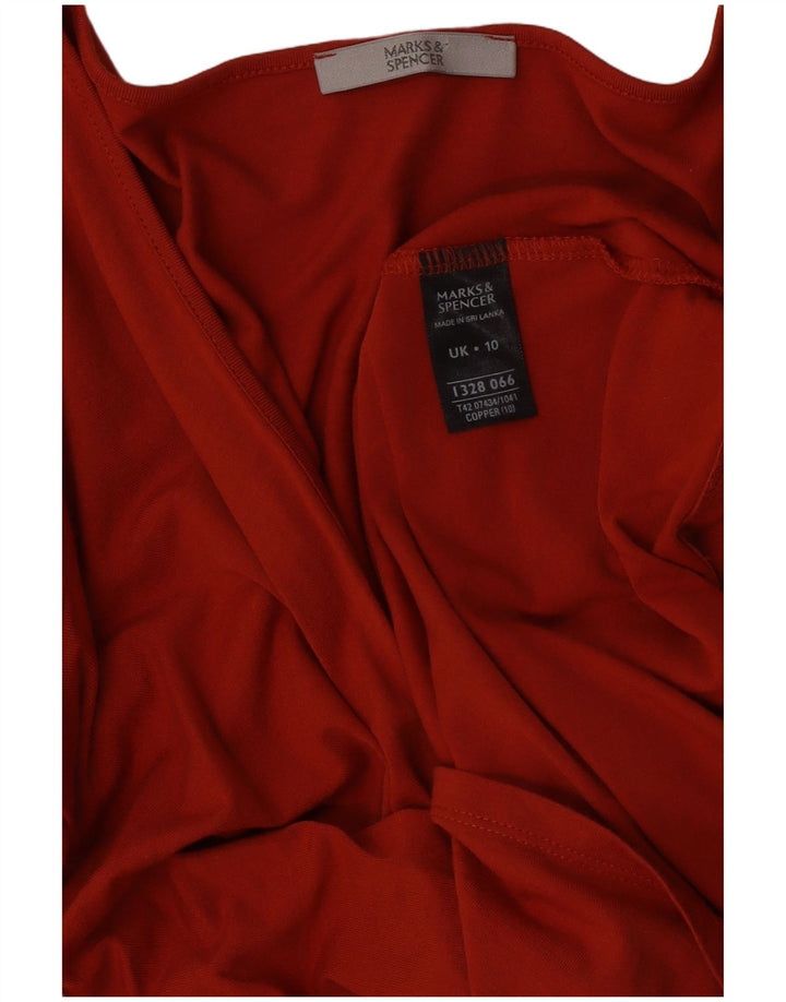 Marks & Spencer dame 3/4-ærmet A-line kjole UK 10 Lille rød polyester