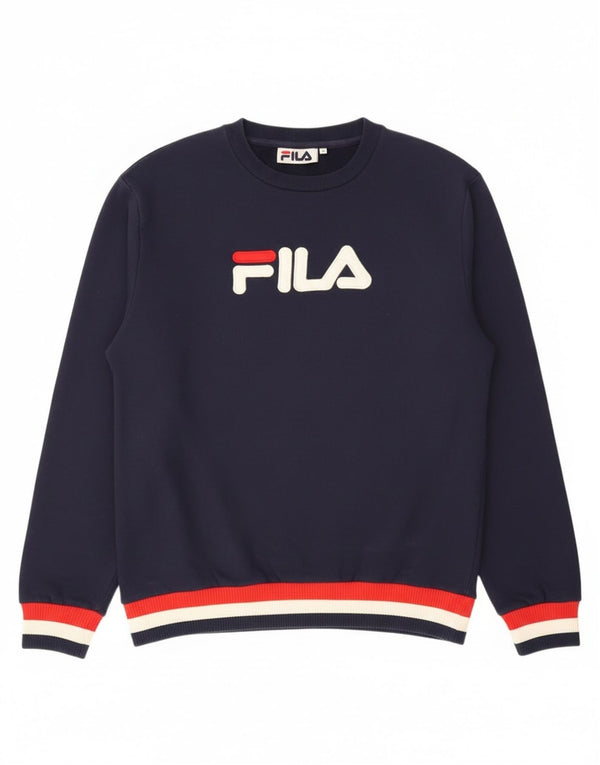 Fila Herre grafisk sweatshirt Jumper Medium Navyblå Bomuld