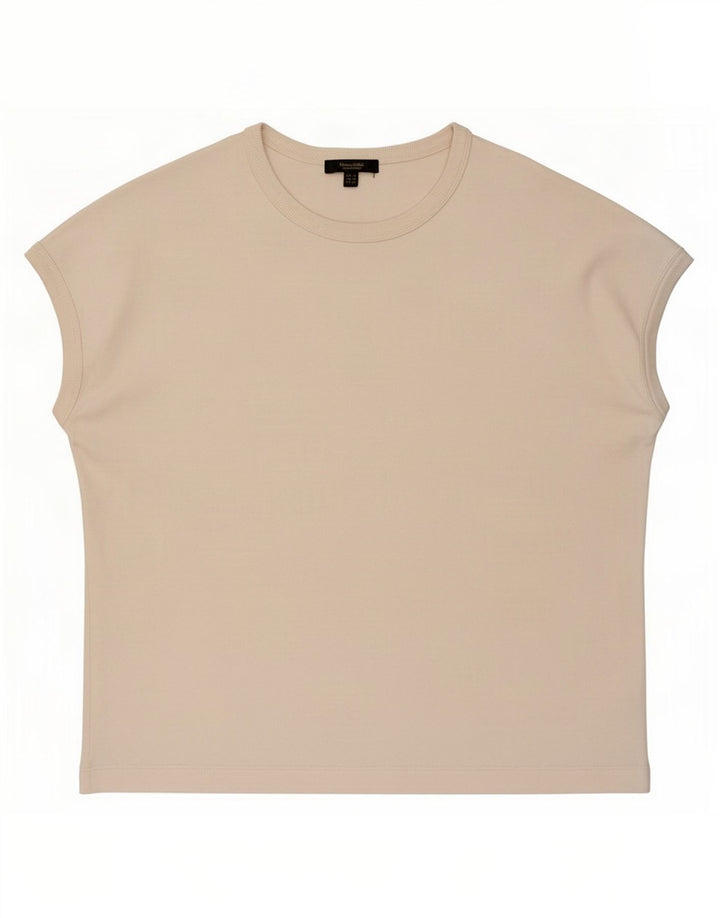 Massimo Dutti Dame T-Shirt Top UK 14 Medium Beige