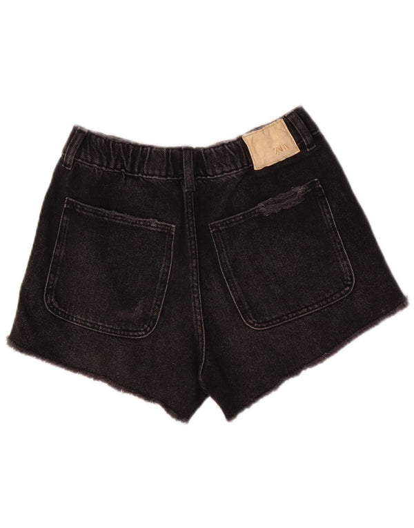 ZARA Piger Distressed Denim Shorts 9-10 år W24 Grå