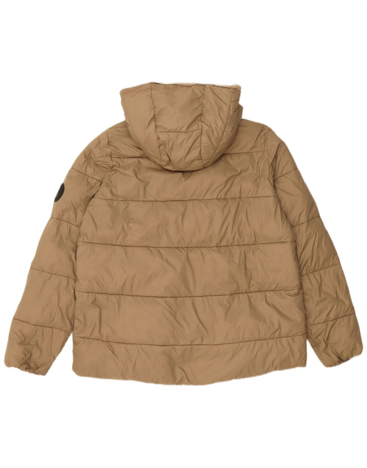 Zara Herre hættepolstret jakke UK 36 Small Beige