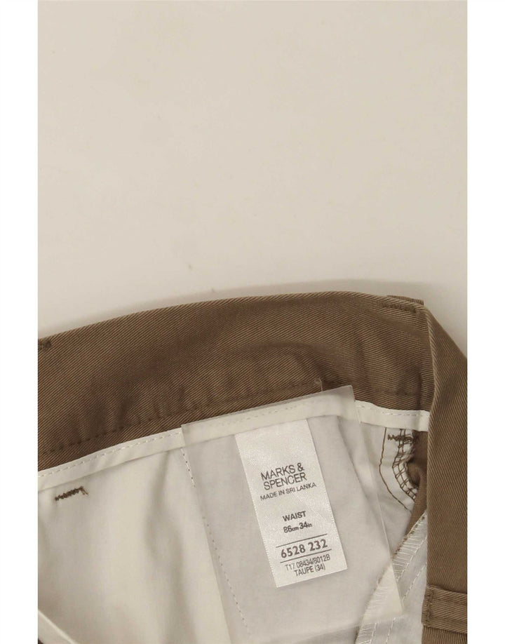 Marks & Spencer Herre Chino Shorts W34 Large Beige Bomuld