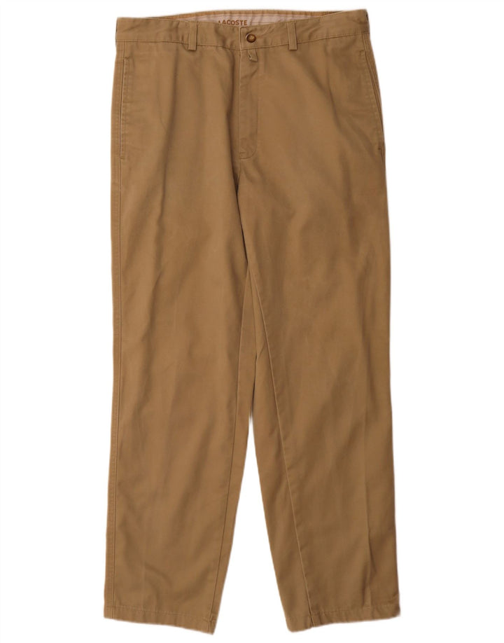 Lacoste Herre Straight Chino Bukser Størrelse 40 Medium W32 L30 Beige