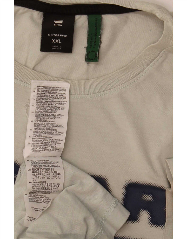 G-Star Herre Grafisk T-Shirt Top 2XL Grå Bomuld