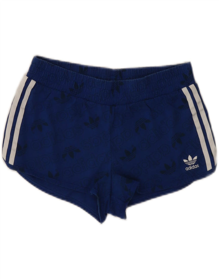 ADIDAS grafiske sportsshorts til kvinder UK 8 Small Blue