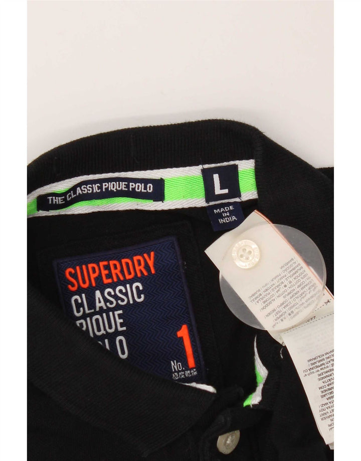 Superdry Polo Shirt til mænd Stor sort bomuld