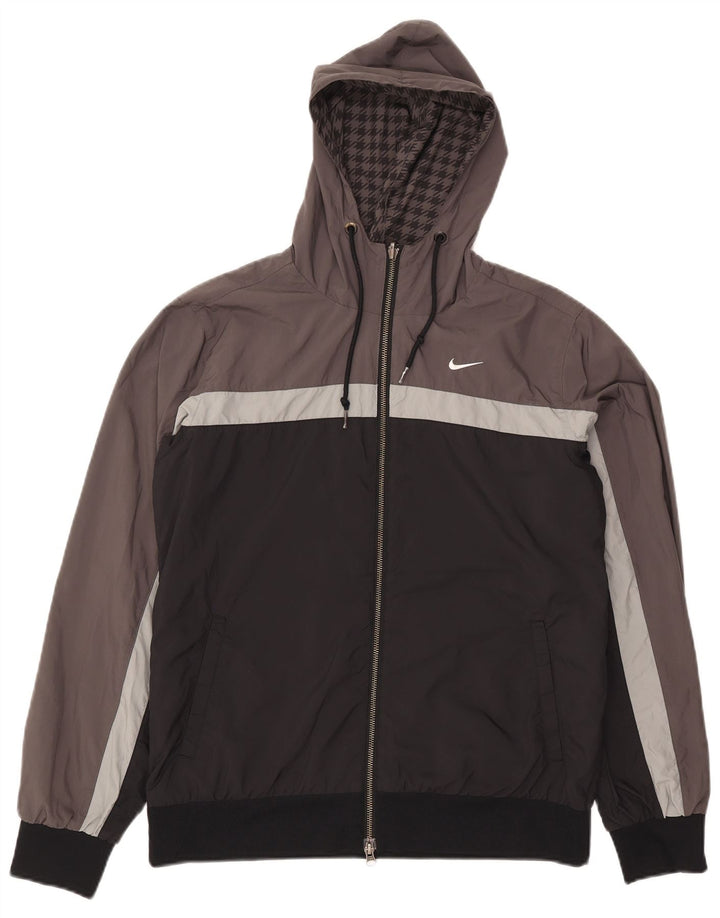 Nike Herre Vendbar hættejakke UK 38/40 Medium Grey Houndstooth