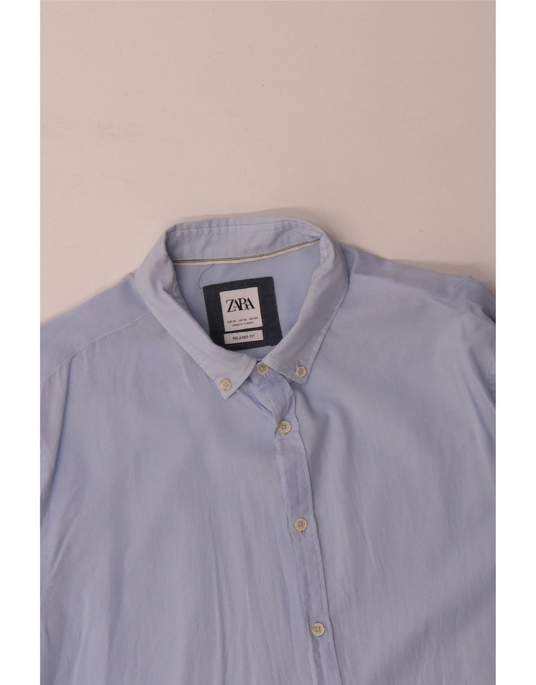ZARA Herre Relaxed Fit Shirt XL Blå