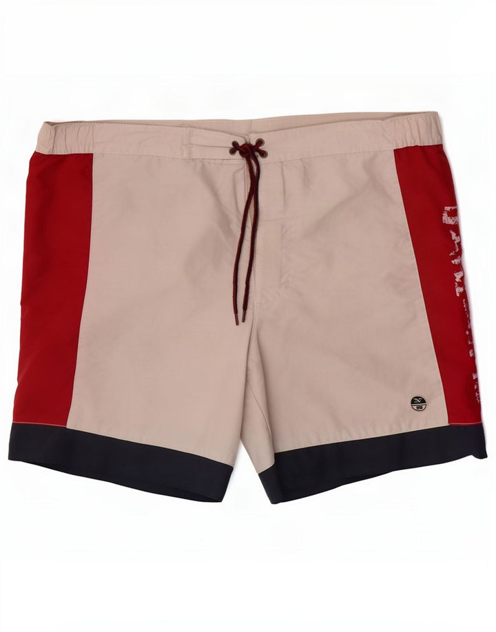 North Sails Herre grafiske badeshorts Medium White Colourblock Polyamid